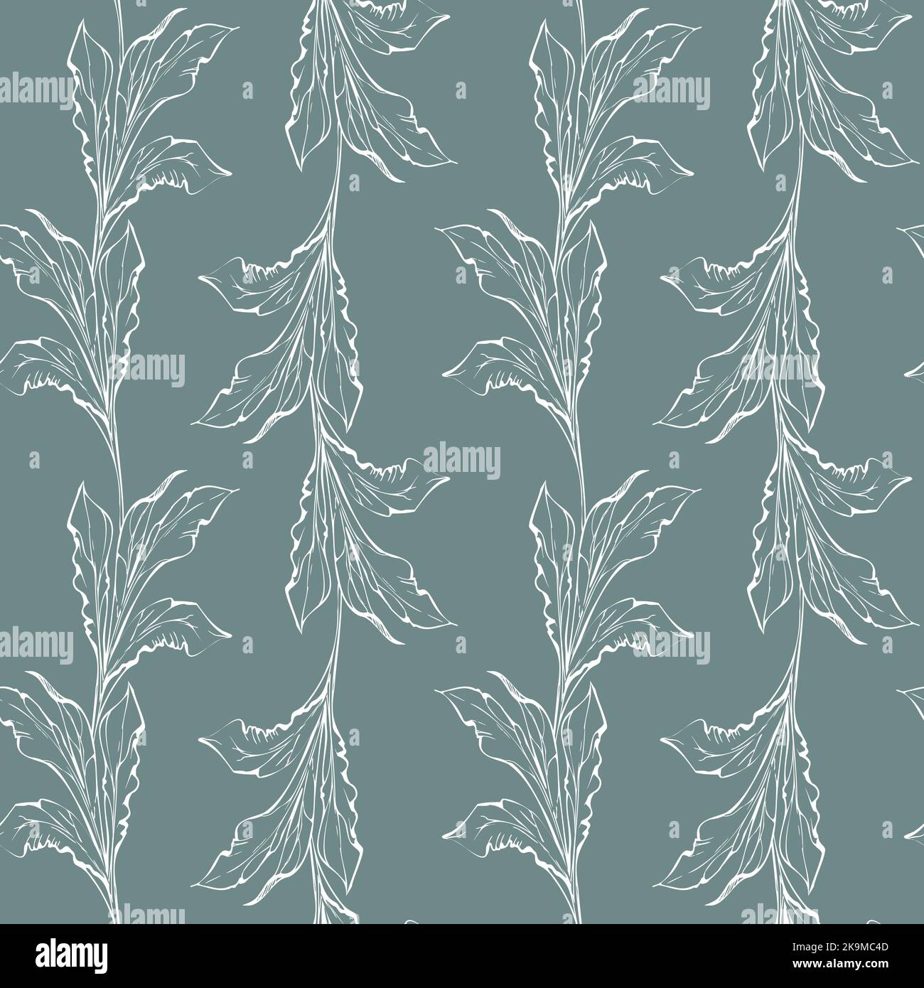 Hand drawn vector seamless pattern with peony flowers, buds and leaves ...