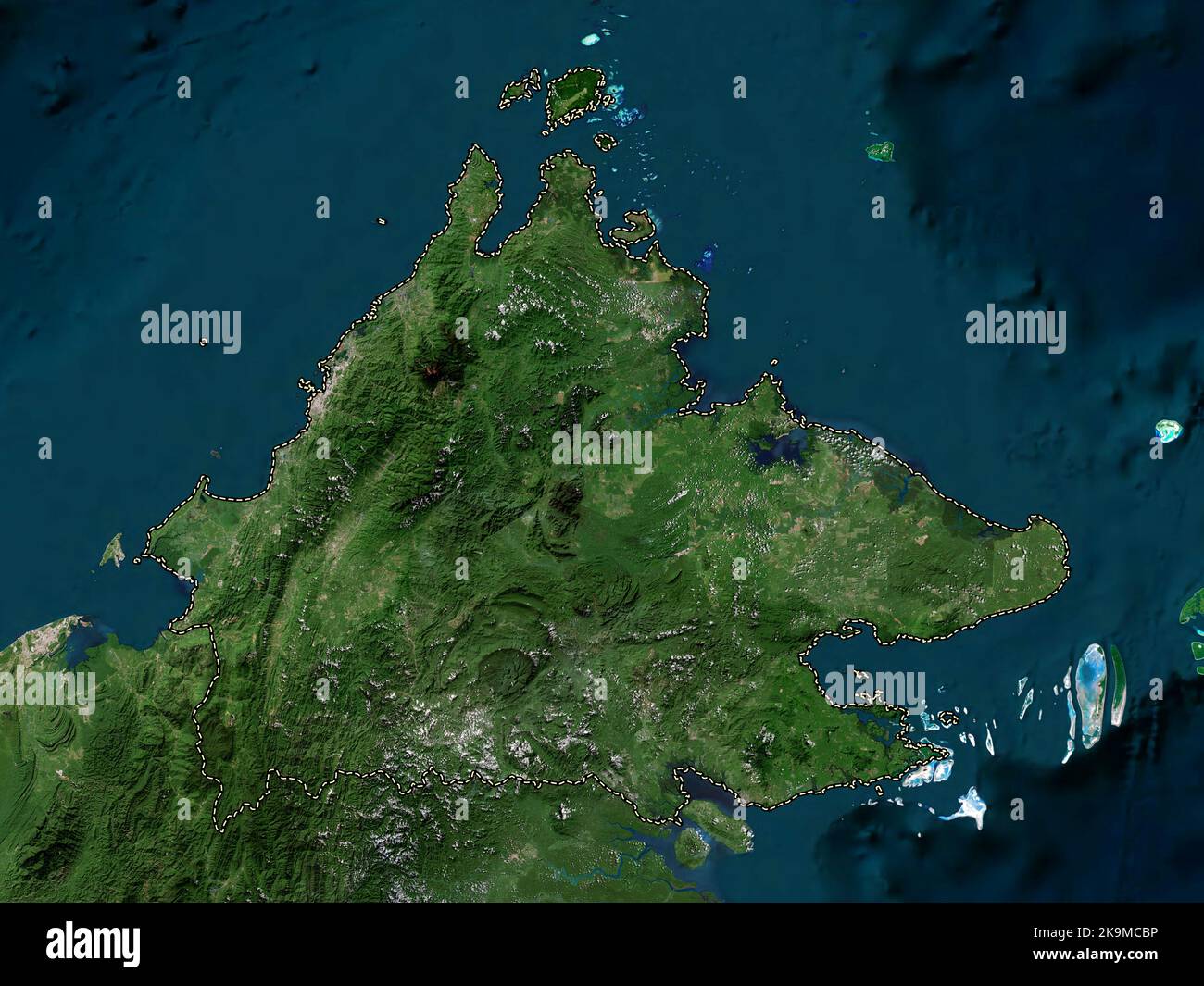 Sabah, state of Malaysia. High resolution satellite map Stock Photo Alamy