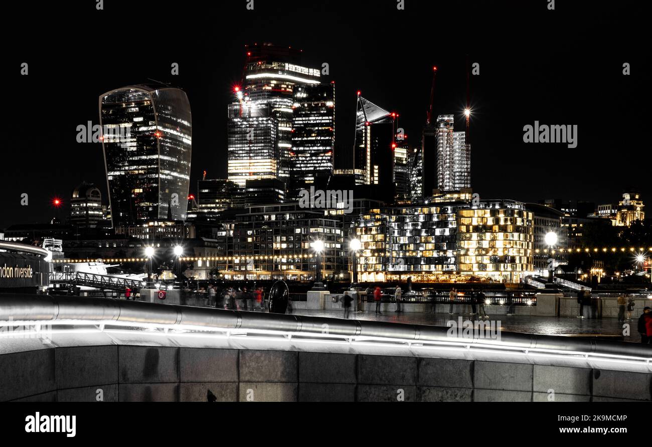 City of London skyline at night Stock Photo