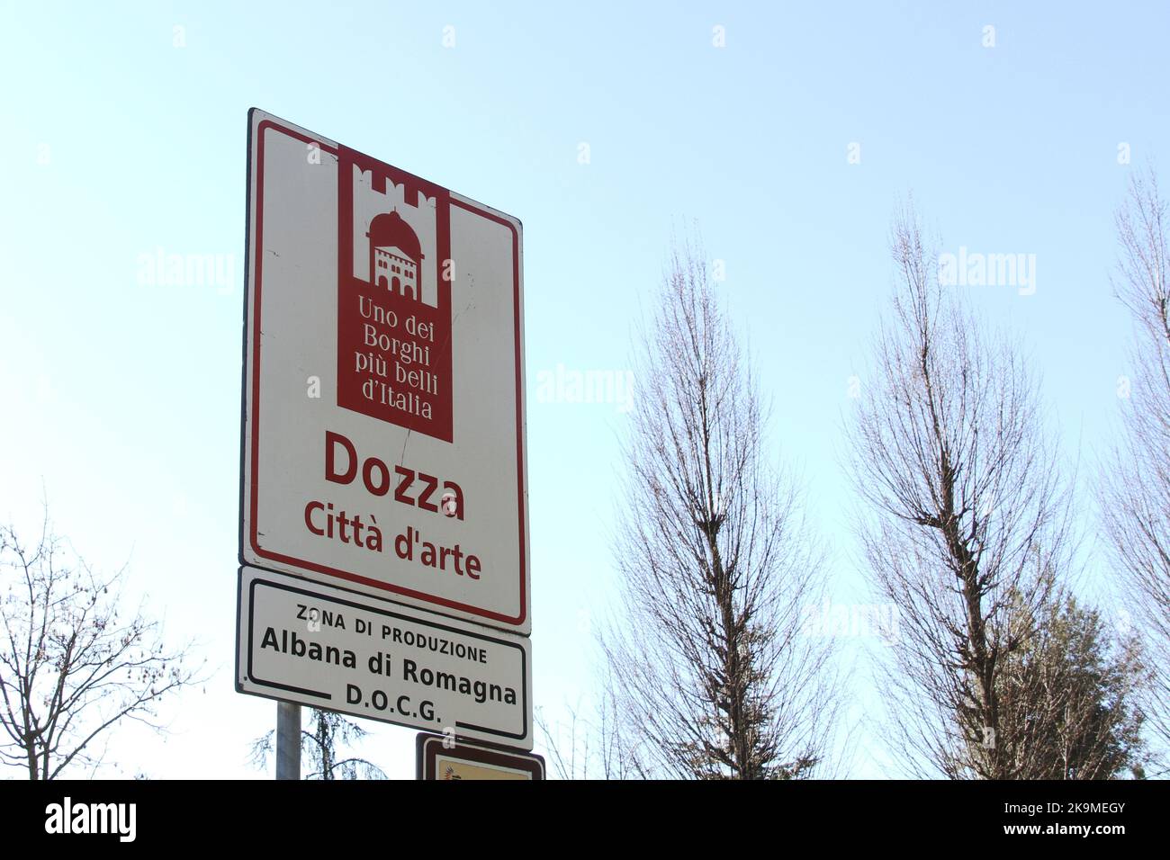 Street signs in Dozza, Italy Stock Photo