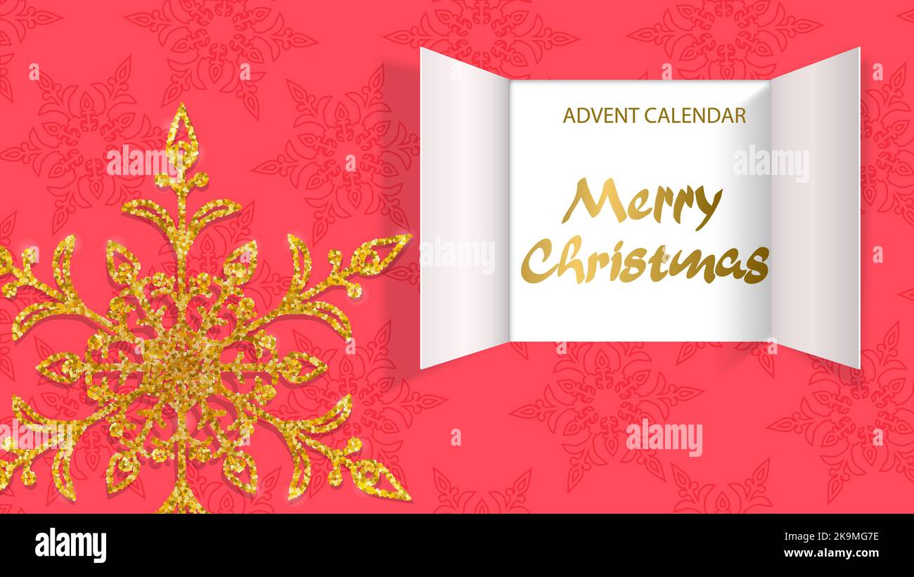 Christmas advent calendar door opening Realistic open wide doors with Christmas advent calendar door opening Realistic open wide doors with