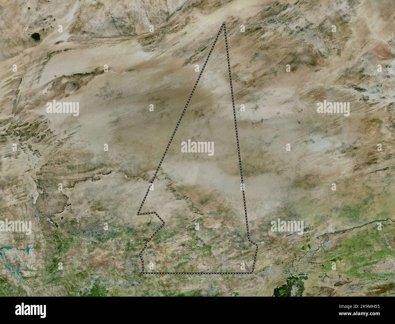 Hodh ech Chargui, region of Mauritania. High resolution satellite map