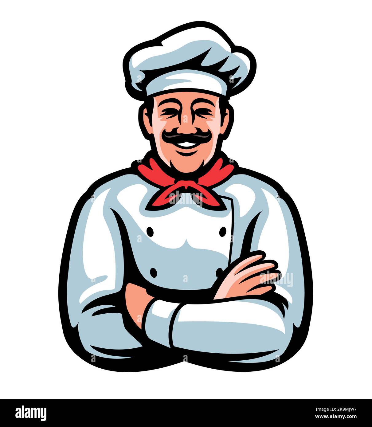 Happy Chef in hat emblem and logo. Cook, baker badge. Food, restaurant ...