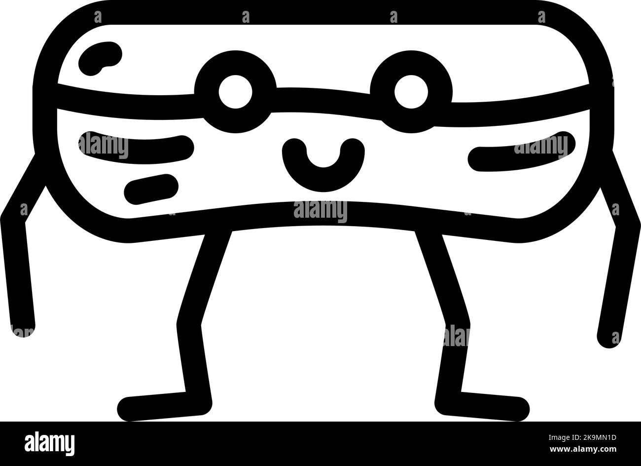 eclair dessert character line icon vector illustration Stock Vector ...