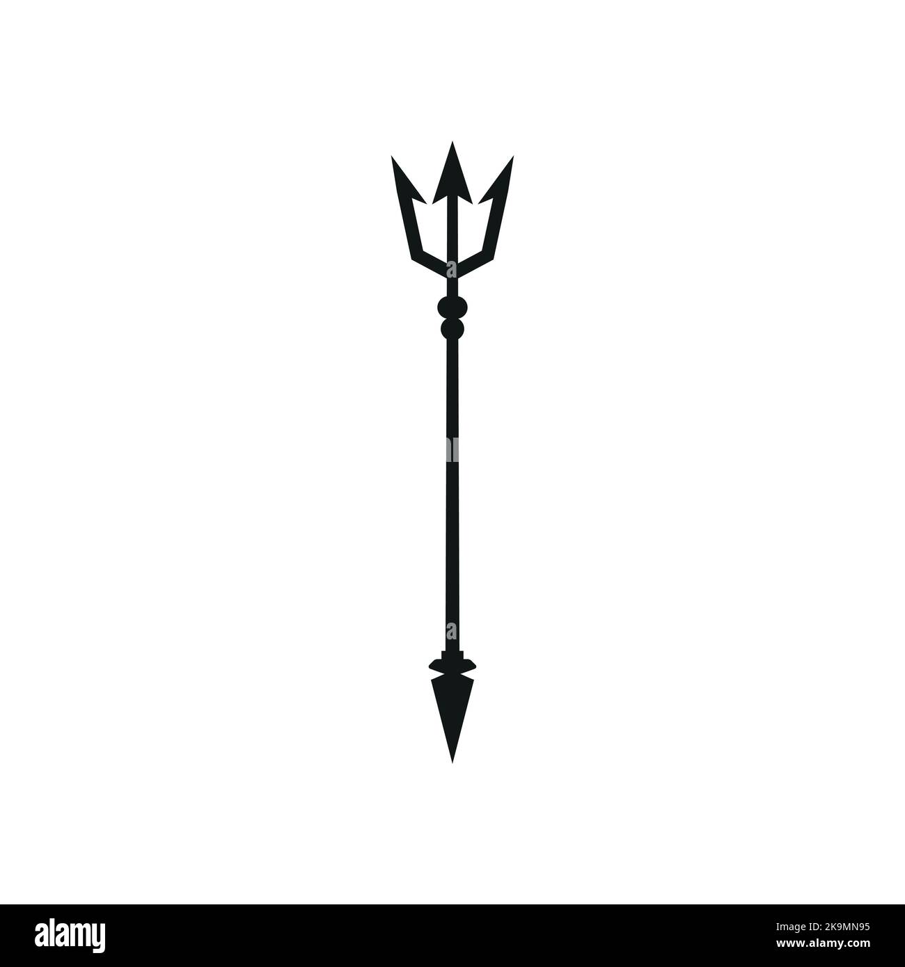 Trident black icon. Neptune sign. Barbados national symbol vector ...