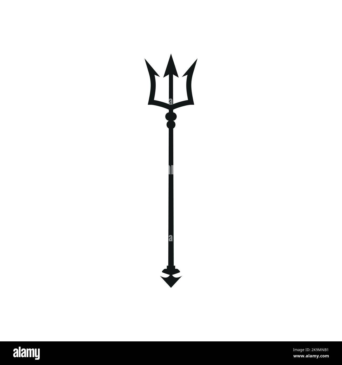 Trident black icon. Neptune sign. Barbados national symbol vector ...