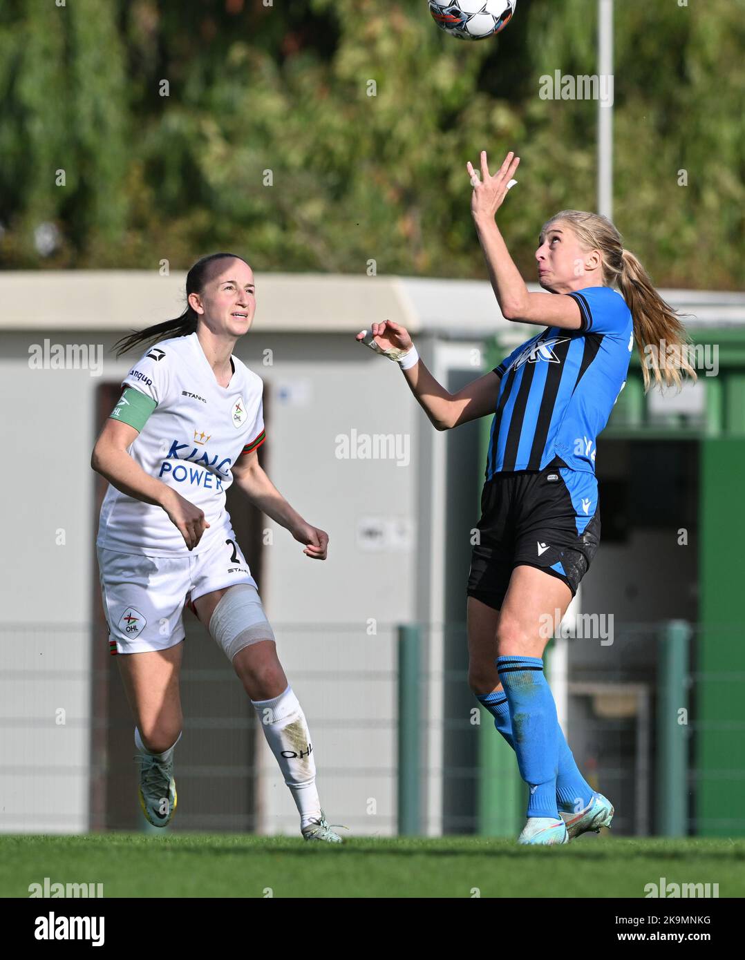 Sari Kees (2) of OHL pictured in a duel with Ludmila Matavkova (9) of