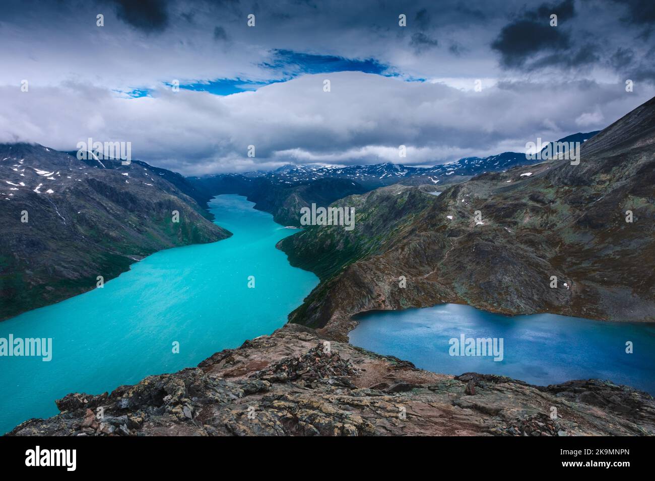 Amazing view of the Besseggen ridge, famous hiking spot in Jotunheimen ...