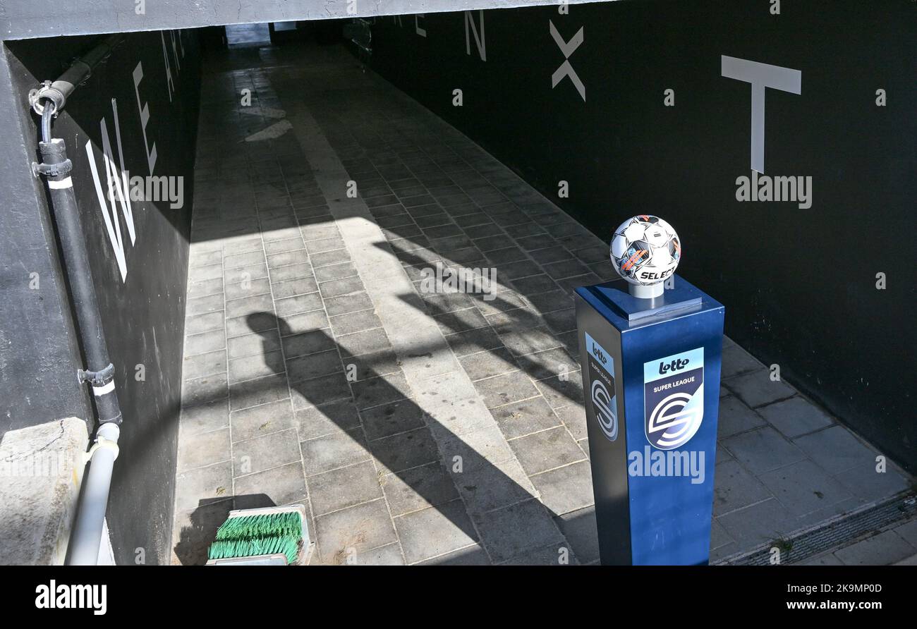 Illustration picture showing the Super League Ball holder ahead of a