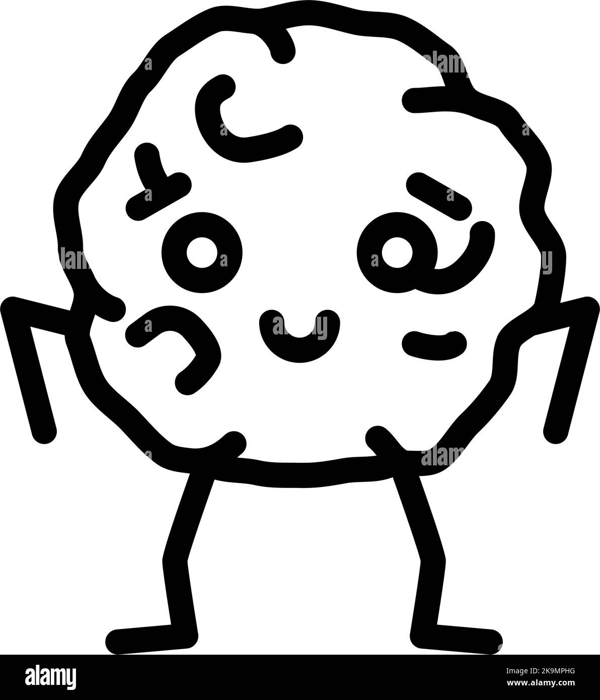 chocolate cookie dessert character line icon vector illustration Stock ...