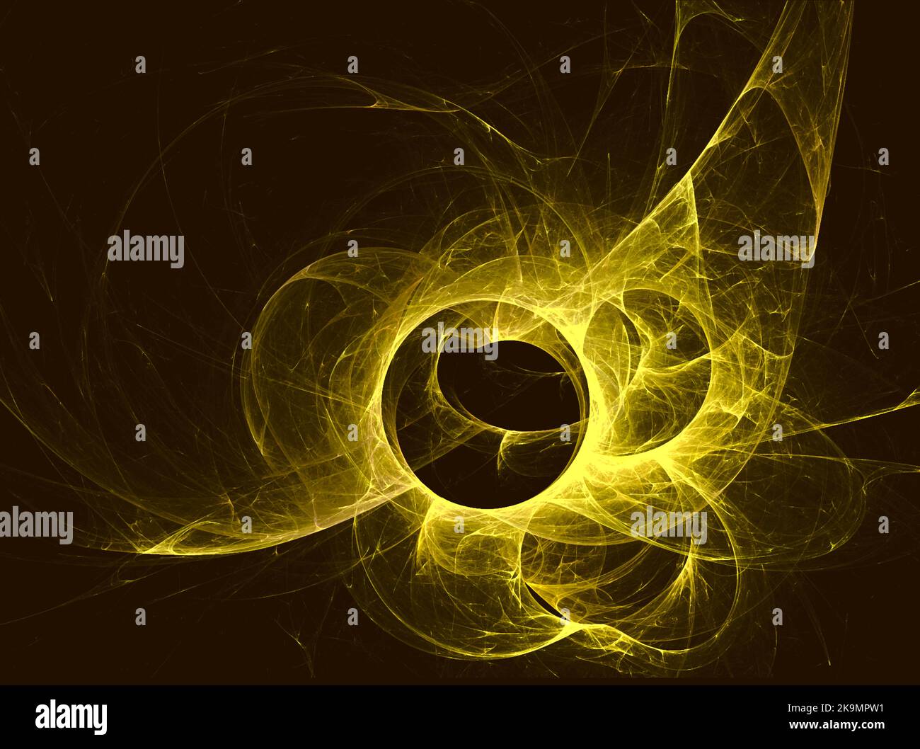 illustration of yellow space planet star system, color graphics ...