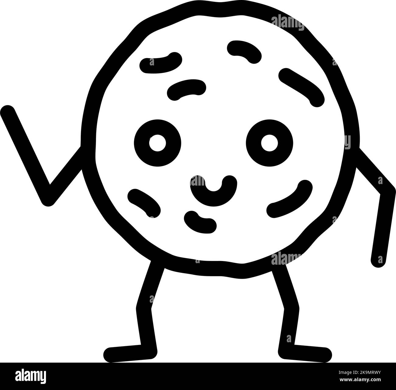 cookie dessert character line icon vector illustration Stock Vector ...