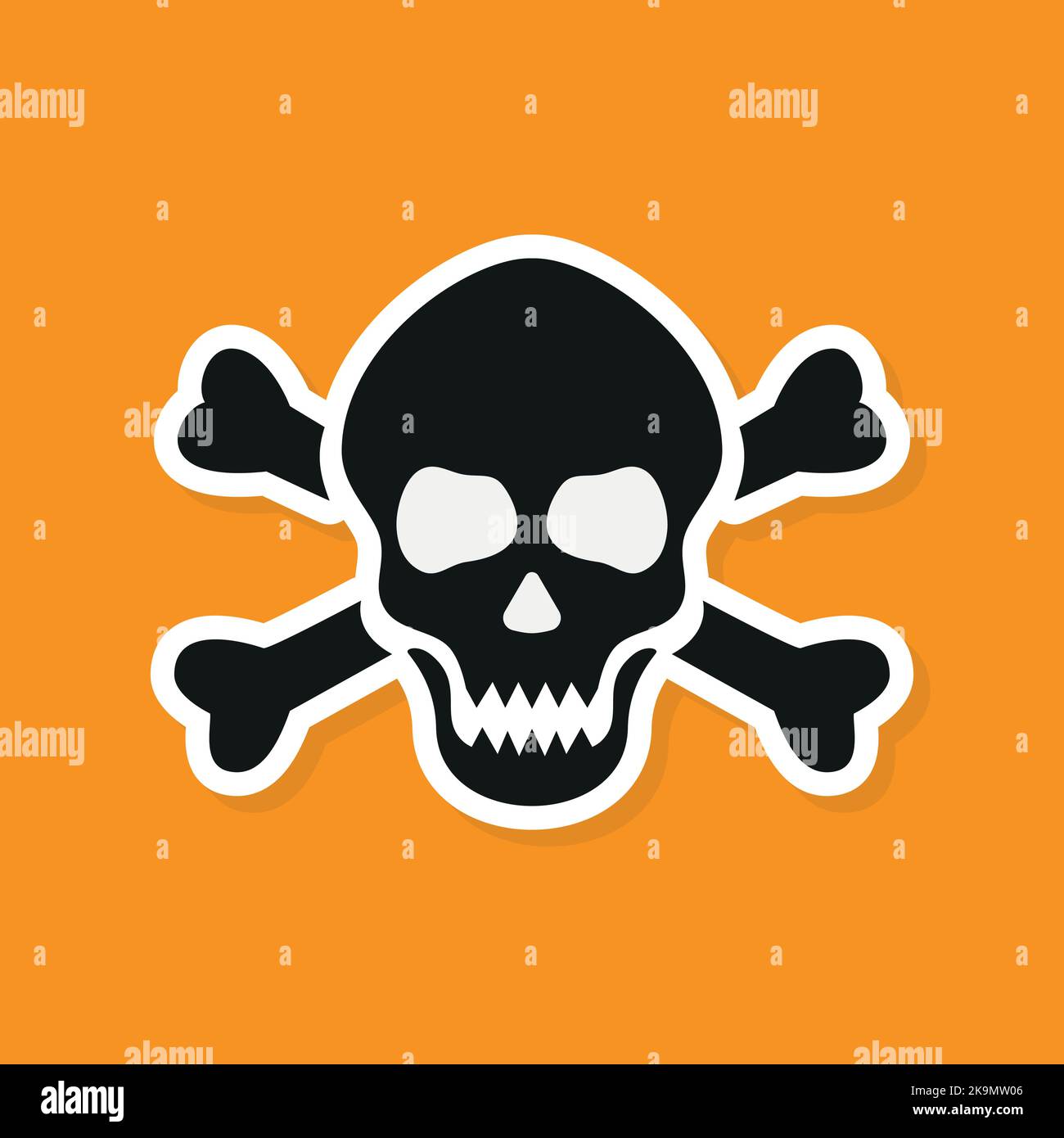 Skull and Crossbones Icon on White Background. Vector eps 10 Stock ...
