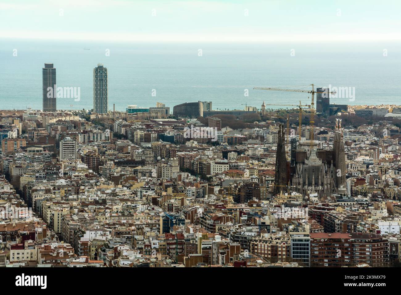 Aerial view of Barcelona Spain from the anti-aircraft Stock Photo - Alamy