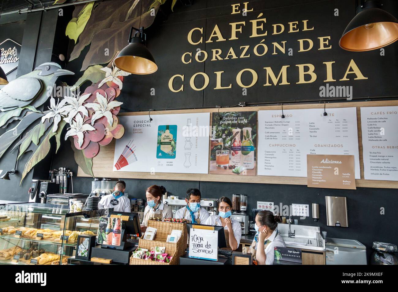 Bogota Colombia,Usaquen Avenida Carrera 7 Cafe Quindio coffee counter ...