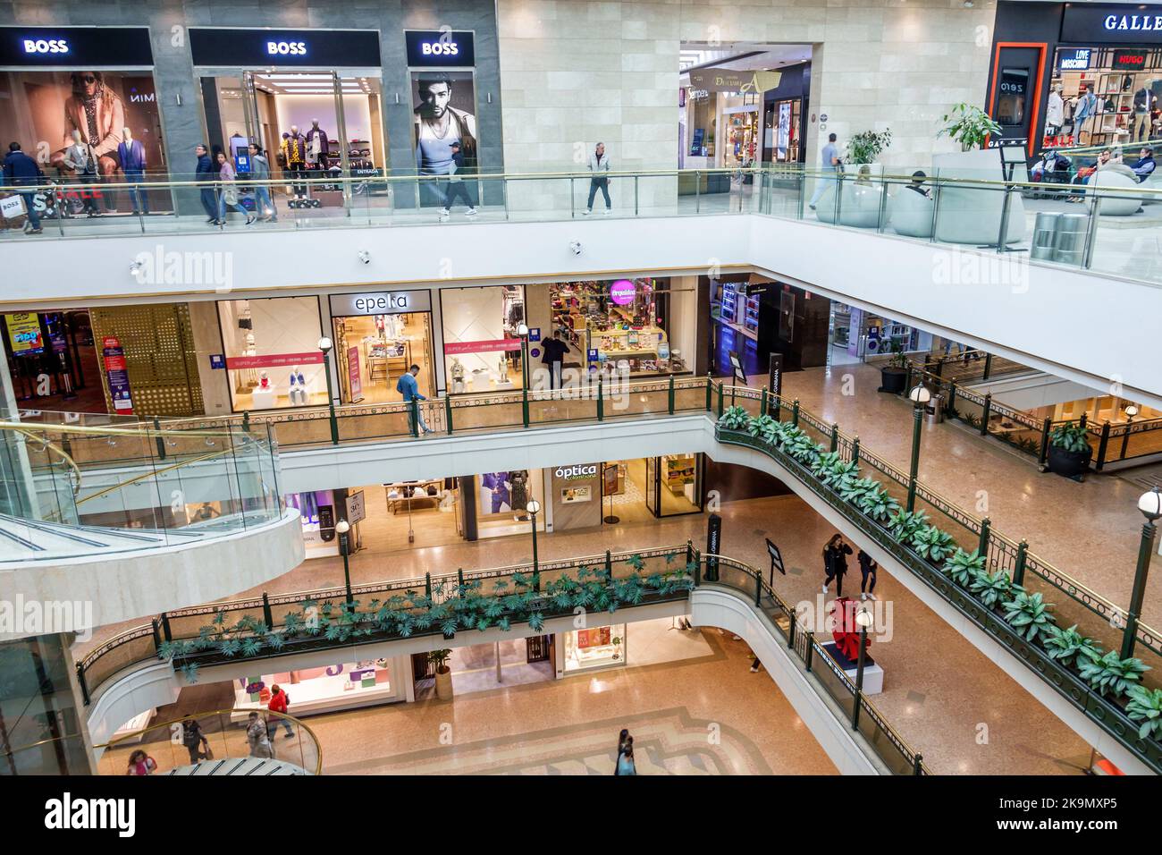 Bogota Colombia,Chapinero Centro comercial Andino Shopping Mall interior inside multi-level multiple levels,luxury store stores business businesses sh Stock Photo