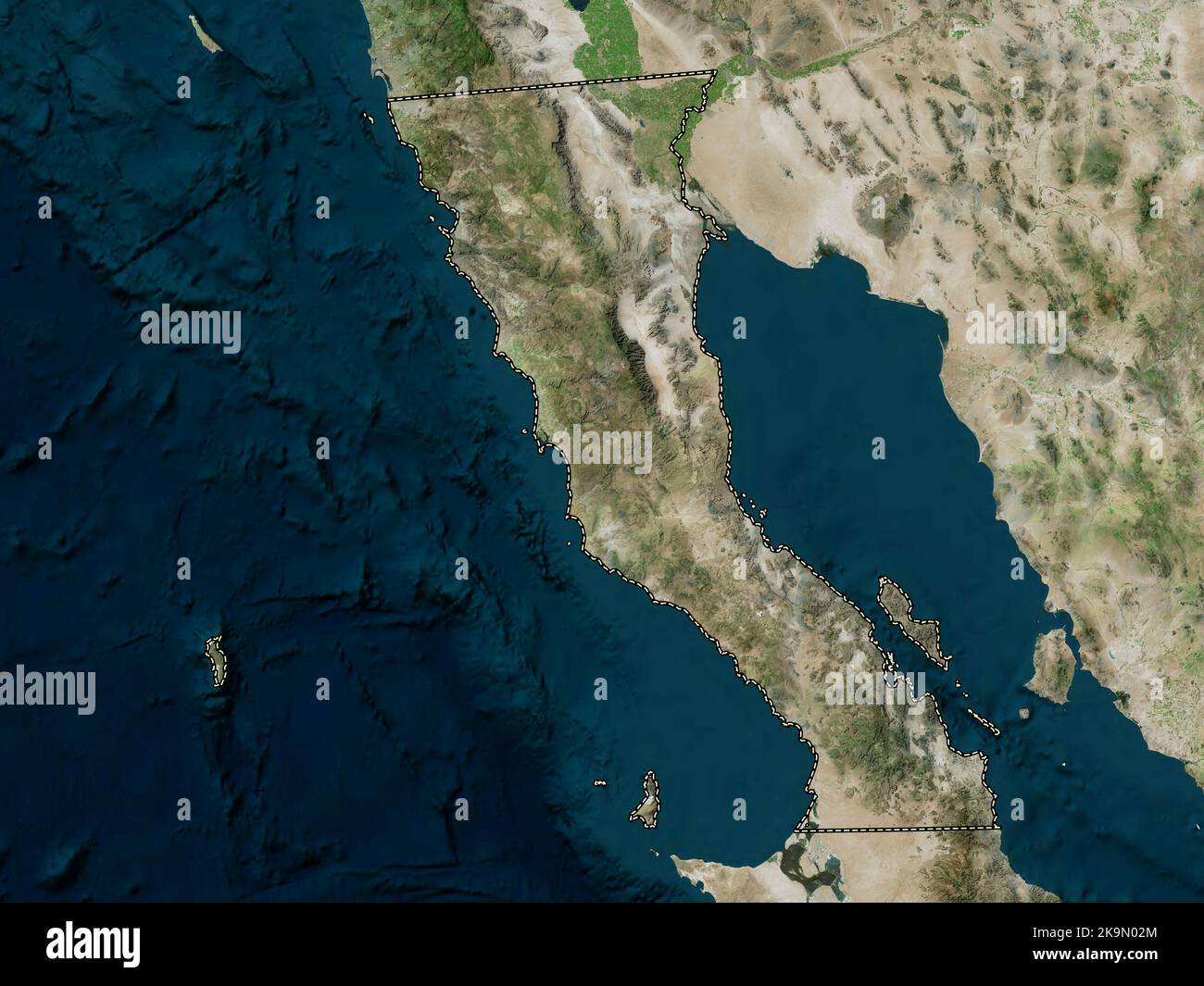 Baja California, state of Mexico. High resolution satellite map Stock