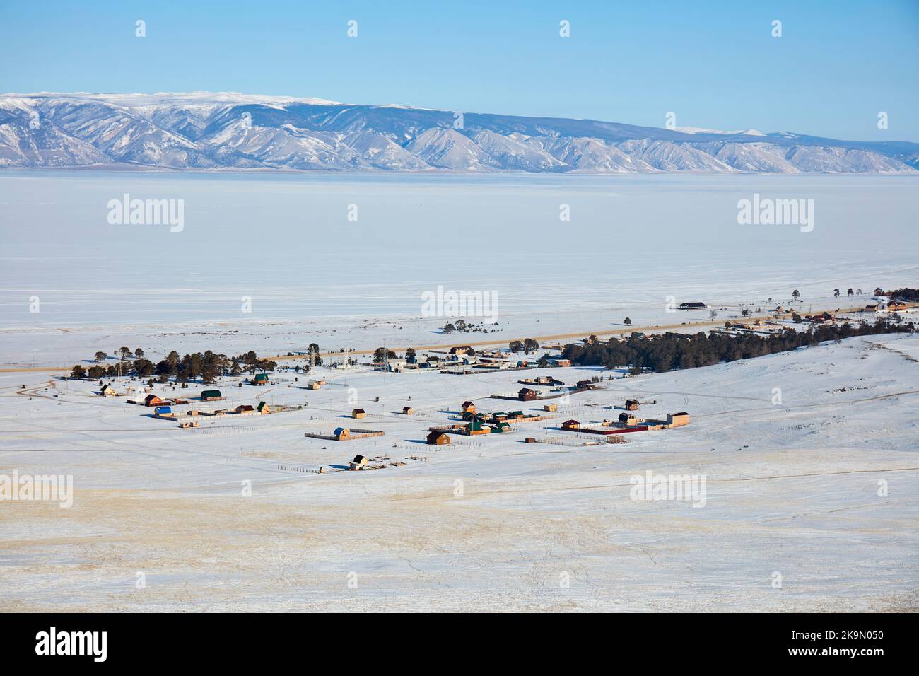 SIberian tundra scenary in winter with snow Stock Photo