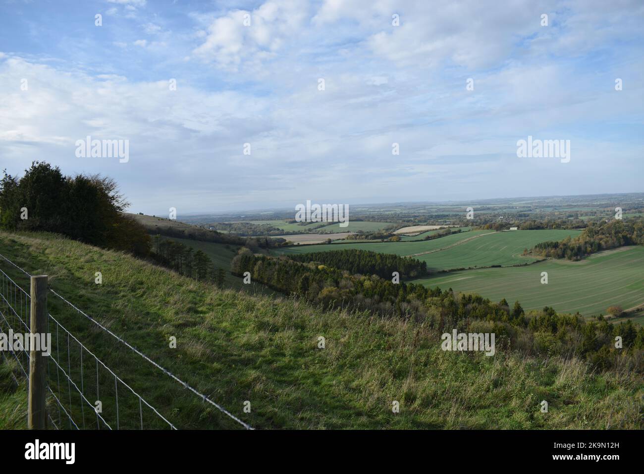 Looking Northwest From Walbury Hill, West Berkshire Stock Photo