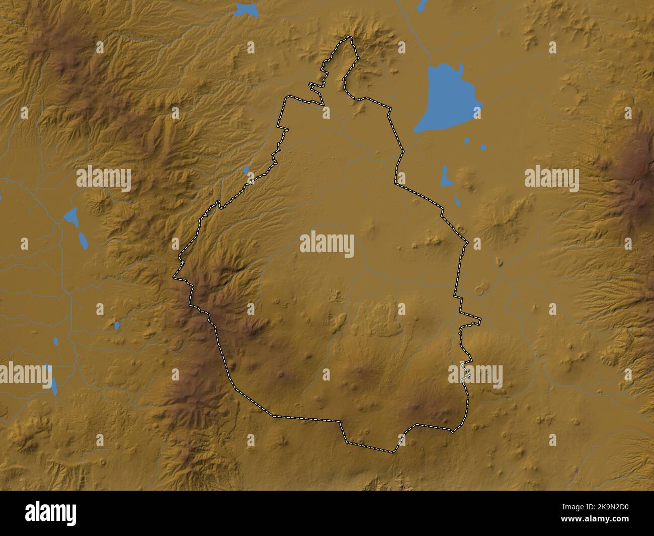 Ciudad de Mexico, city of Mexico. Colored elevation map with lakes and rivers Stock Photo Alamy