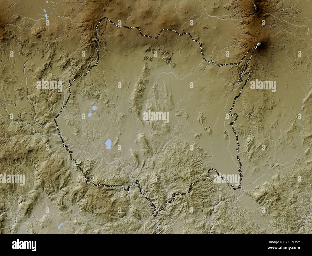 Morelos, state of Mexico. Elevation map colored in wiki style with