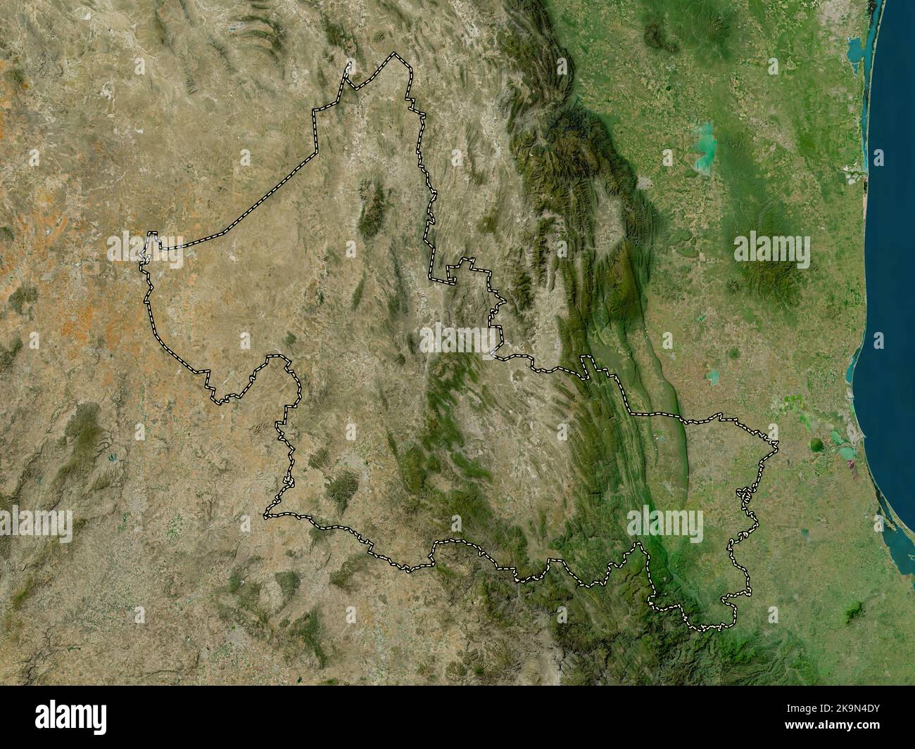 San Luis Potosi, state of Mexico. High resolution satellite map Stock Photo