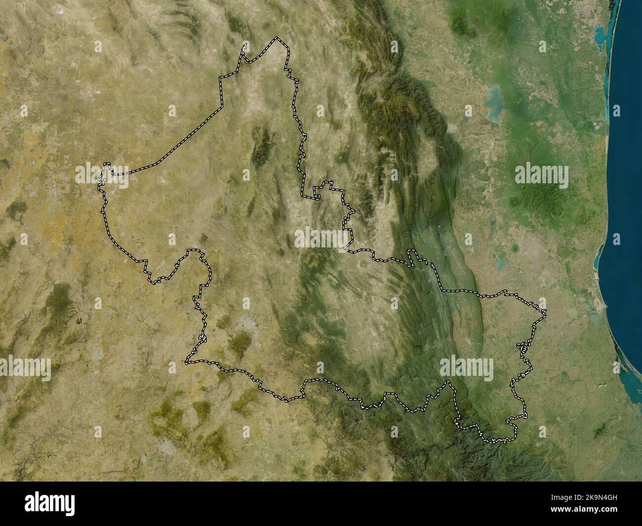 San Luis Potosi, state of Mexico. Low resolution satellite map Stock Photo