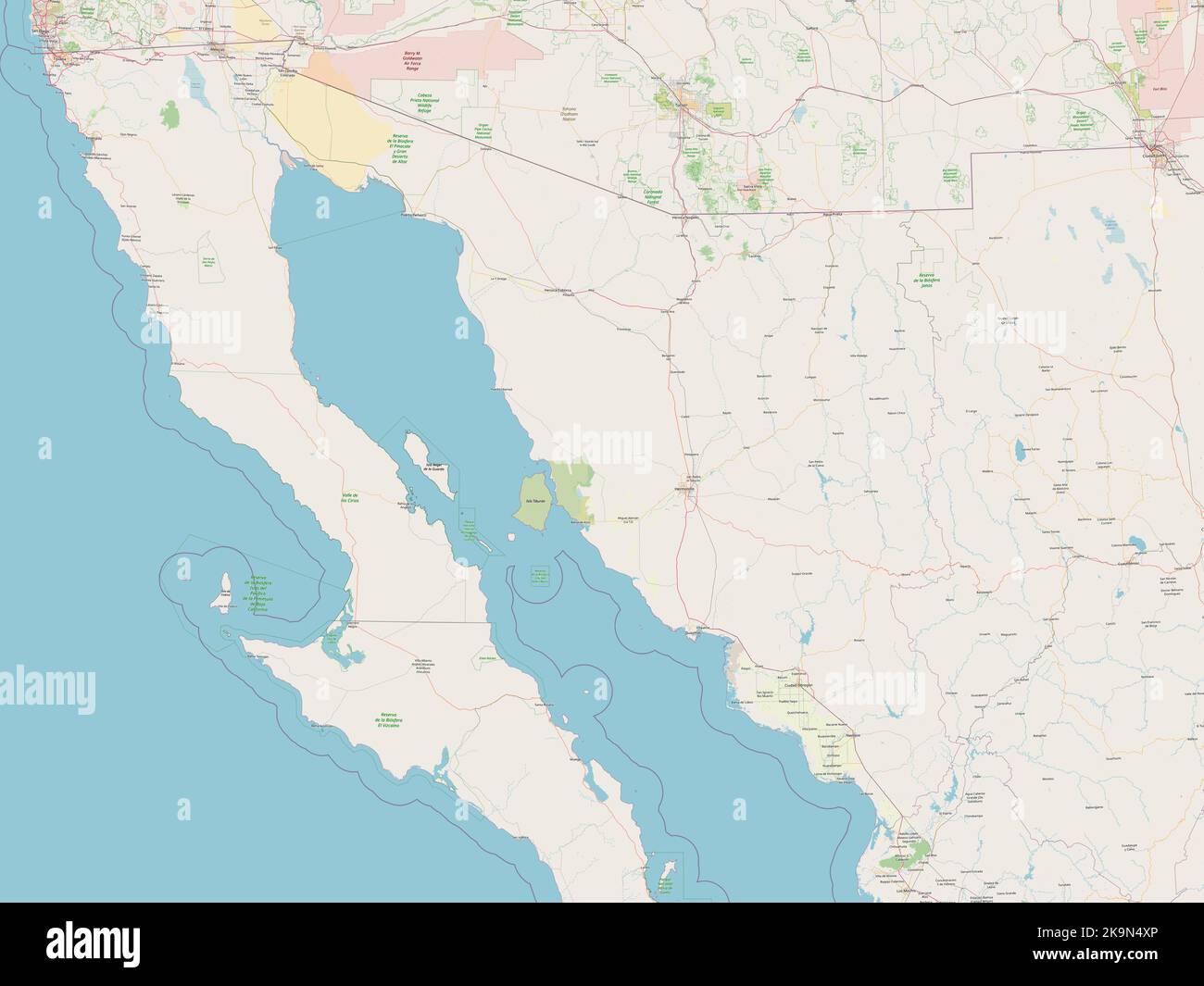 Sonora, state of Mexico. Open Street Map Stock Photo