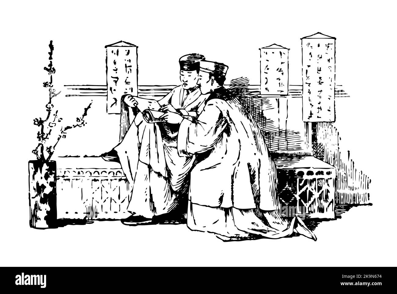 chinese-dress-19th-century-stock-vector-images-alamy