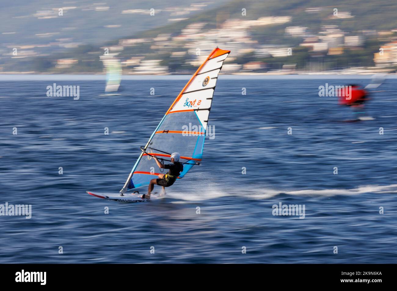 Windsurfers enjoy perfect conditions on Croatia's Adriatic coast, in