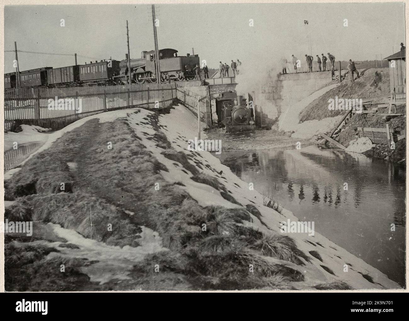 Flood at Gävle 1916.Gävle Dala Railway, GDJ crosses Gävle - Ockelbo ...