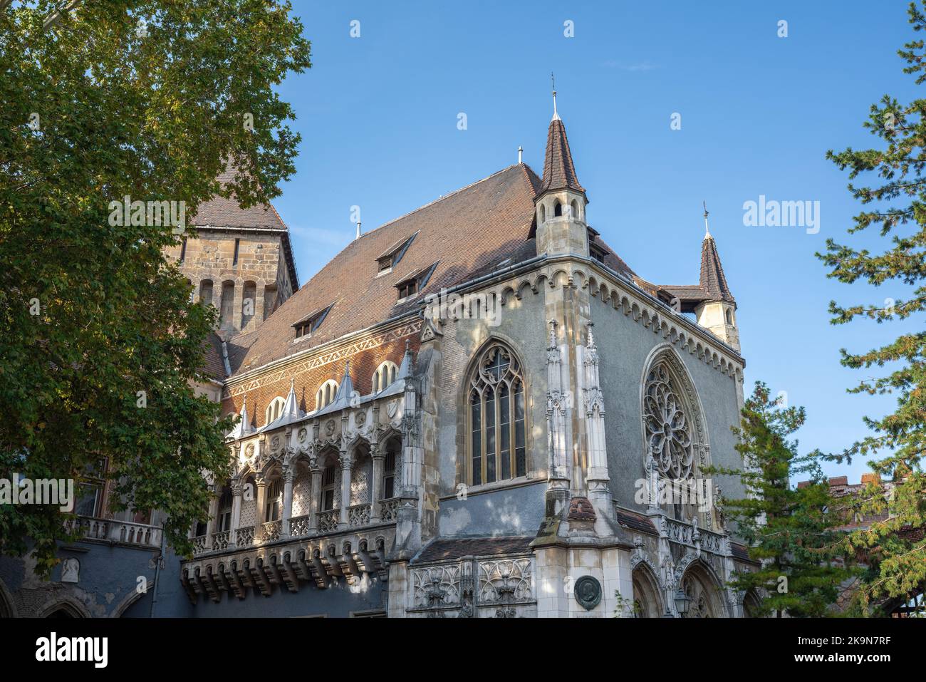 Gothic Building at Vajdahunyad Castle - Budapest, Hungary Stock Photo
