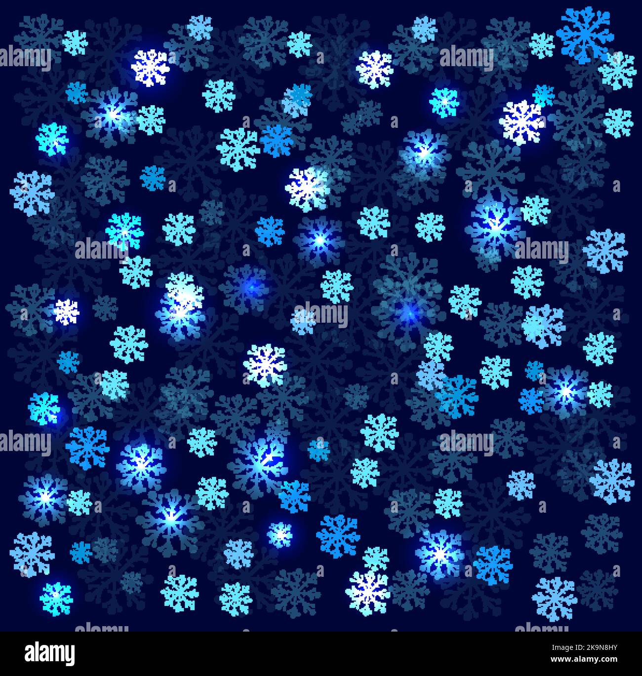 Seamless background. Abstract pattern with blue snowflakes. Vector ...