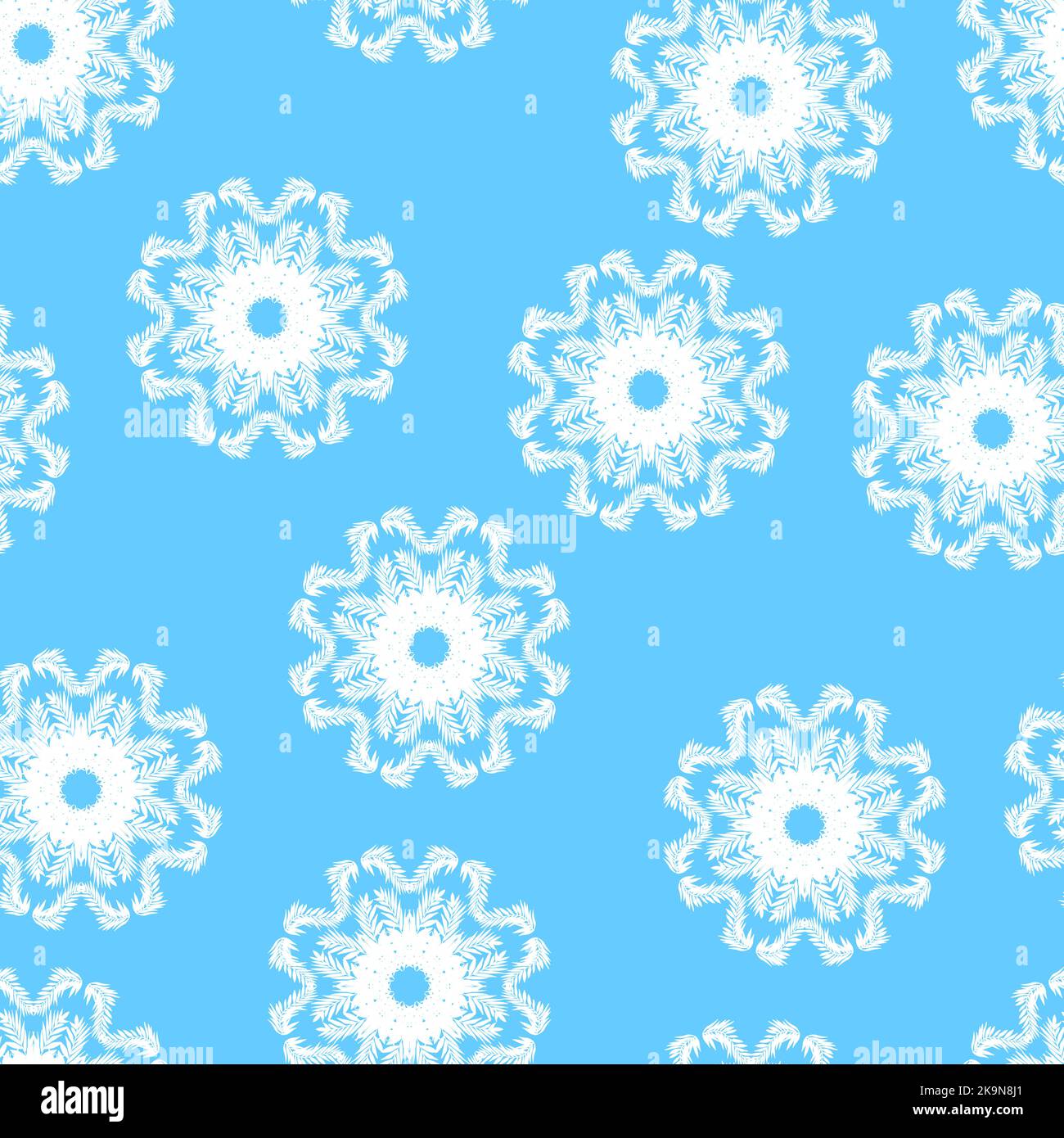 Seamless background. Abstract pattern with blue snowflakes. Vector ...