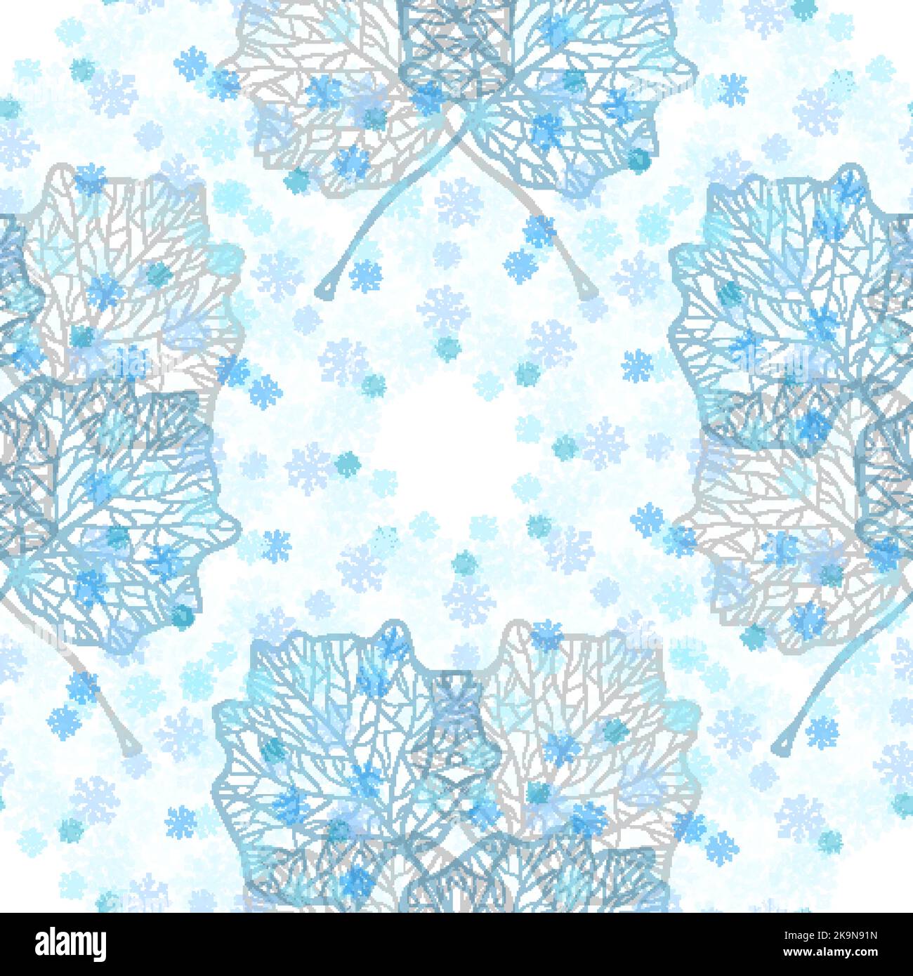 Seamless background. Abstract pattern with blue snowflakes. Vector ...