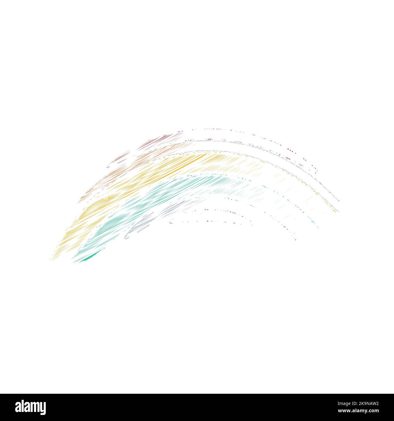 Stylized rainbow illustration on white background Stock Vector