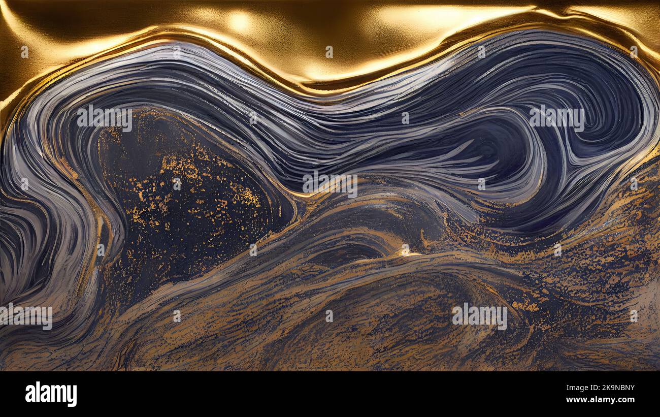 Abstract luxury marble and turquoise stone interlaced with veins of