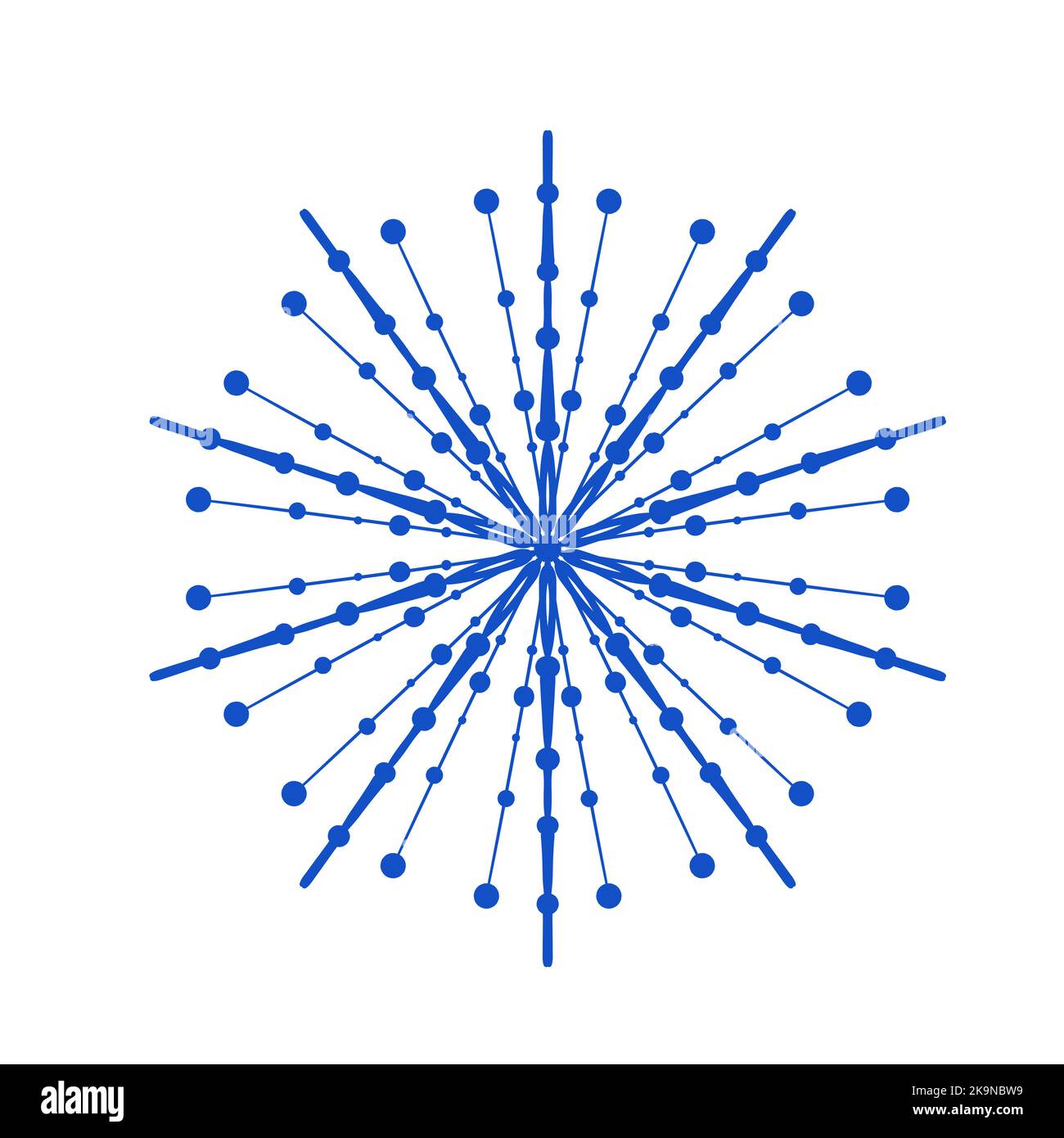 Stylized blue snowflake. Winter design vector element Stock Vector