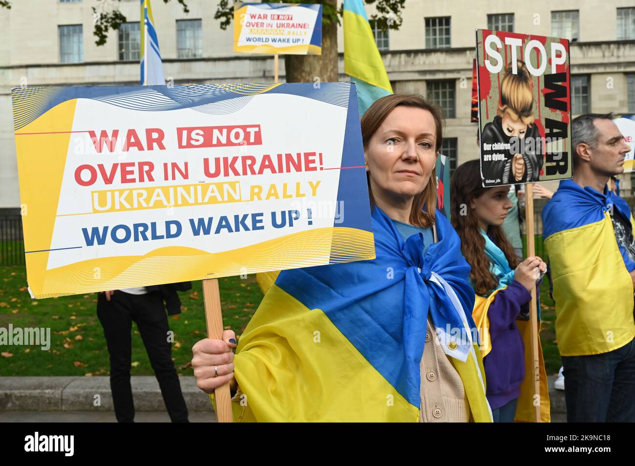 London, UK. 29th Oct, 2022. Ukrainian continues held a demonstratin calling on Iran, Belarus stop supporting Russia invasion of Ukraineopposite Downing street on 29 October 2022, England, UK. Credit: See Li/Picture Capital/Alamy Live News Stock Photo