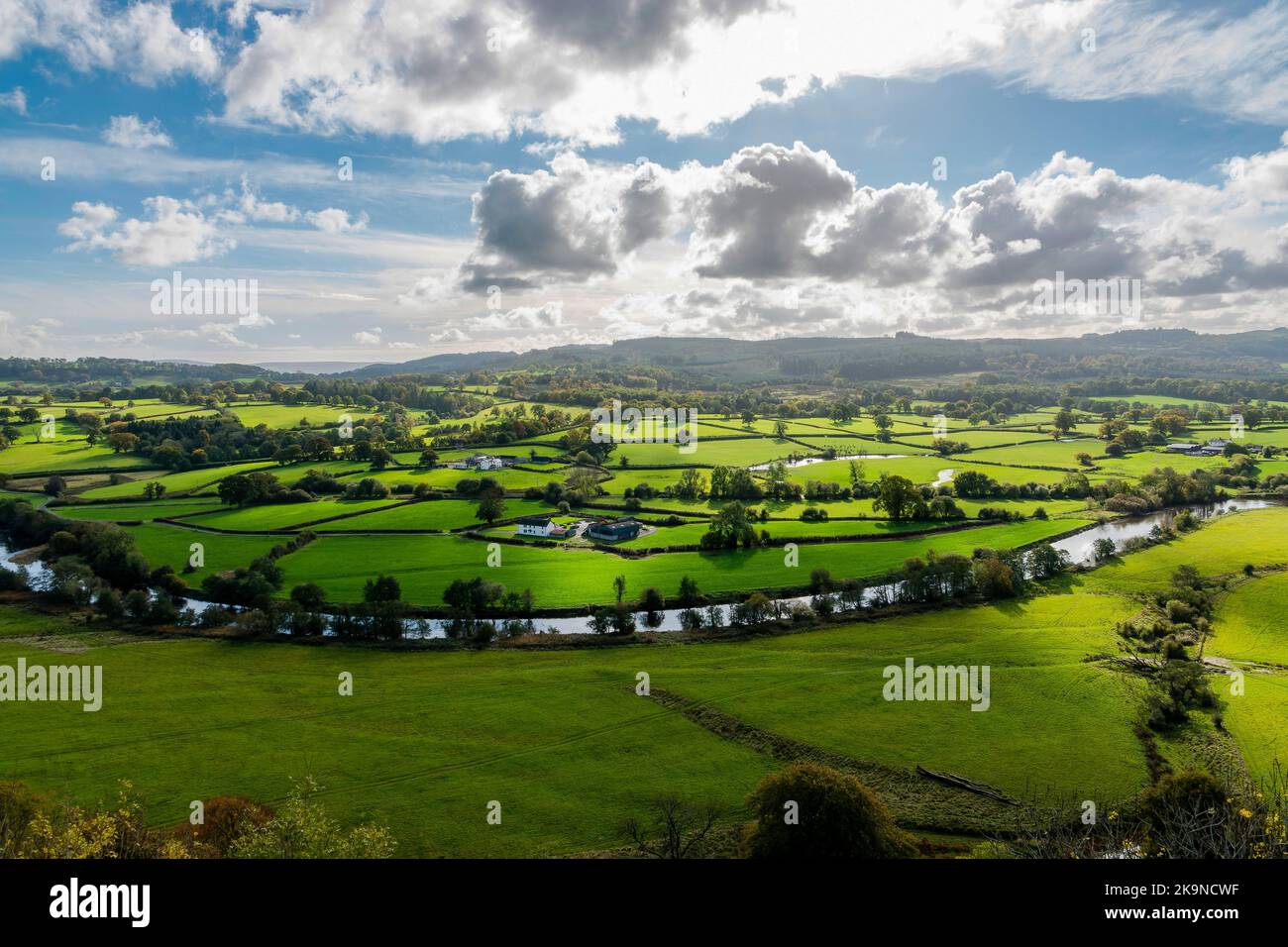 Welsh countryside bathed in light Stock Photo