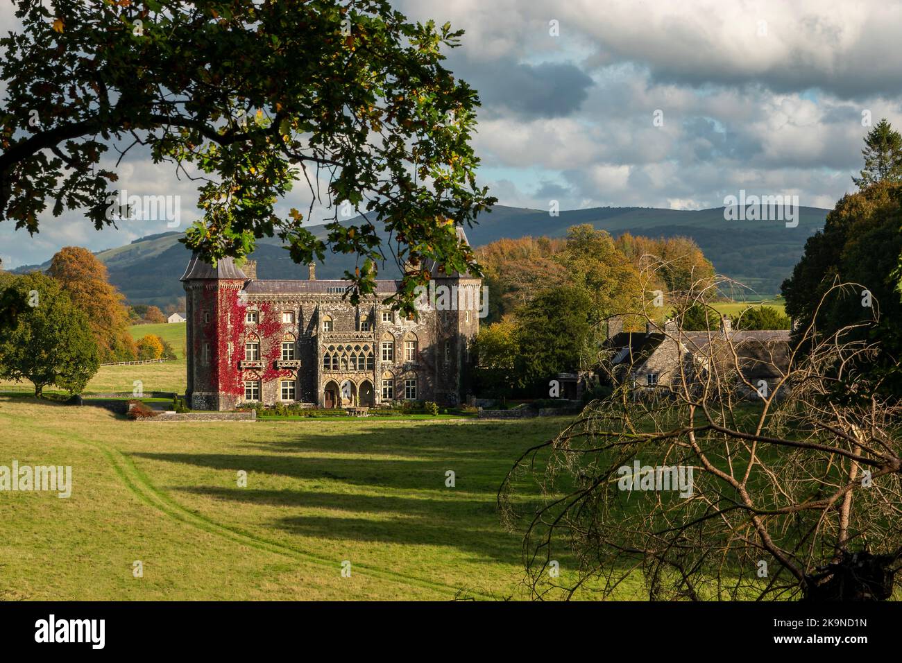 Newton House at Dinefwr Park, Carmathenshire, Wales. Grade 2 listed building, constructed in 1660. Stock Photo