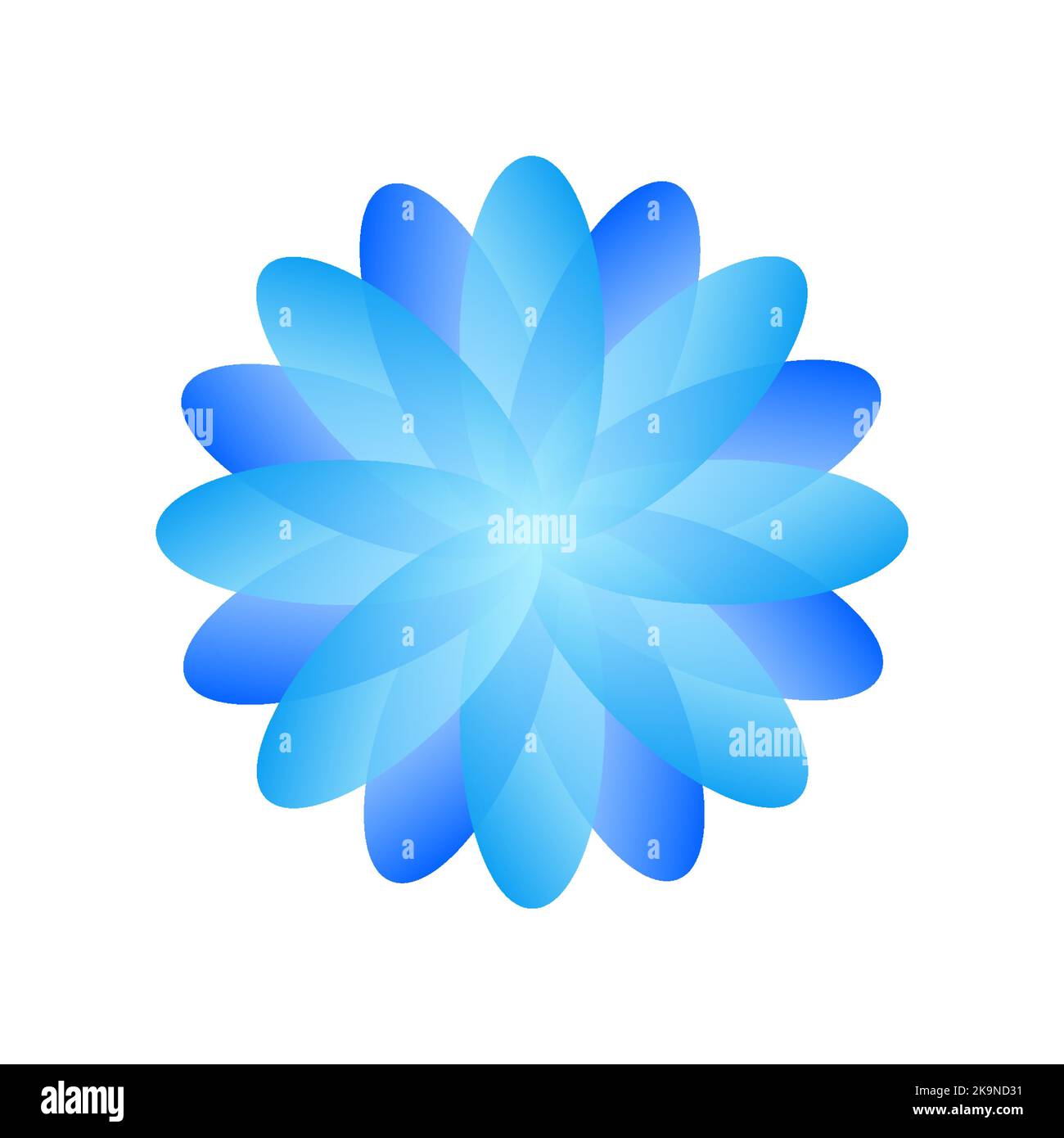 Abstract template pattern. Blue gradient floral shape. Element for design. Stock Vector