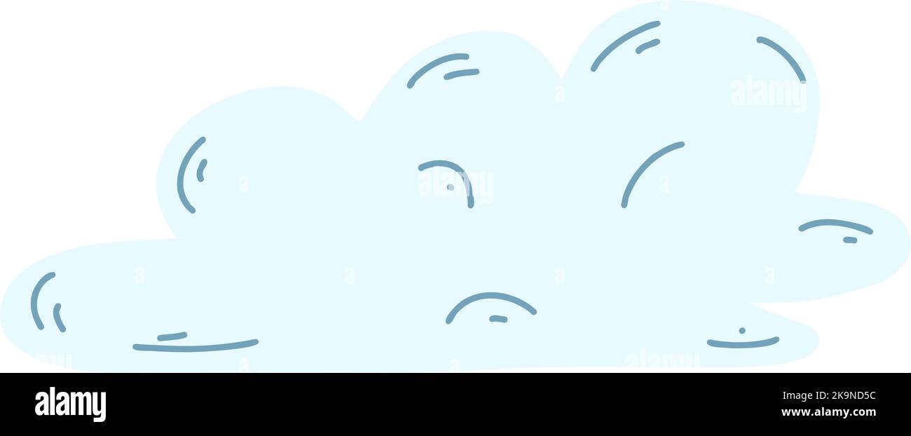 Cartoon hand drawn cloud icon. Vector illustration of weather forecast, natural phenomena in childish style. Stock Vector
