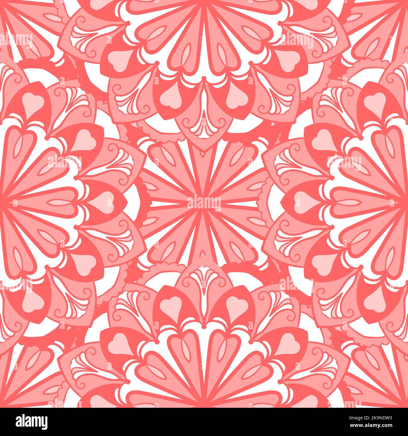 Seamless decorative seamless background. Ethnic mandala pattern. Round ornamental elements Stock Vector