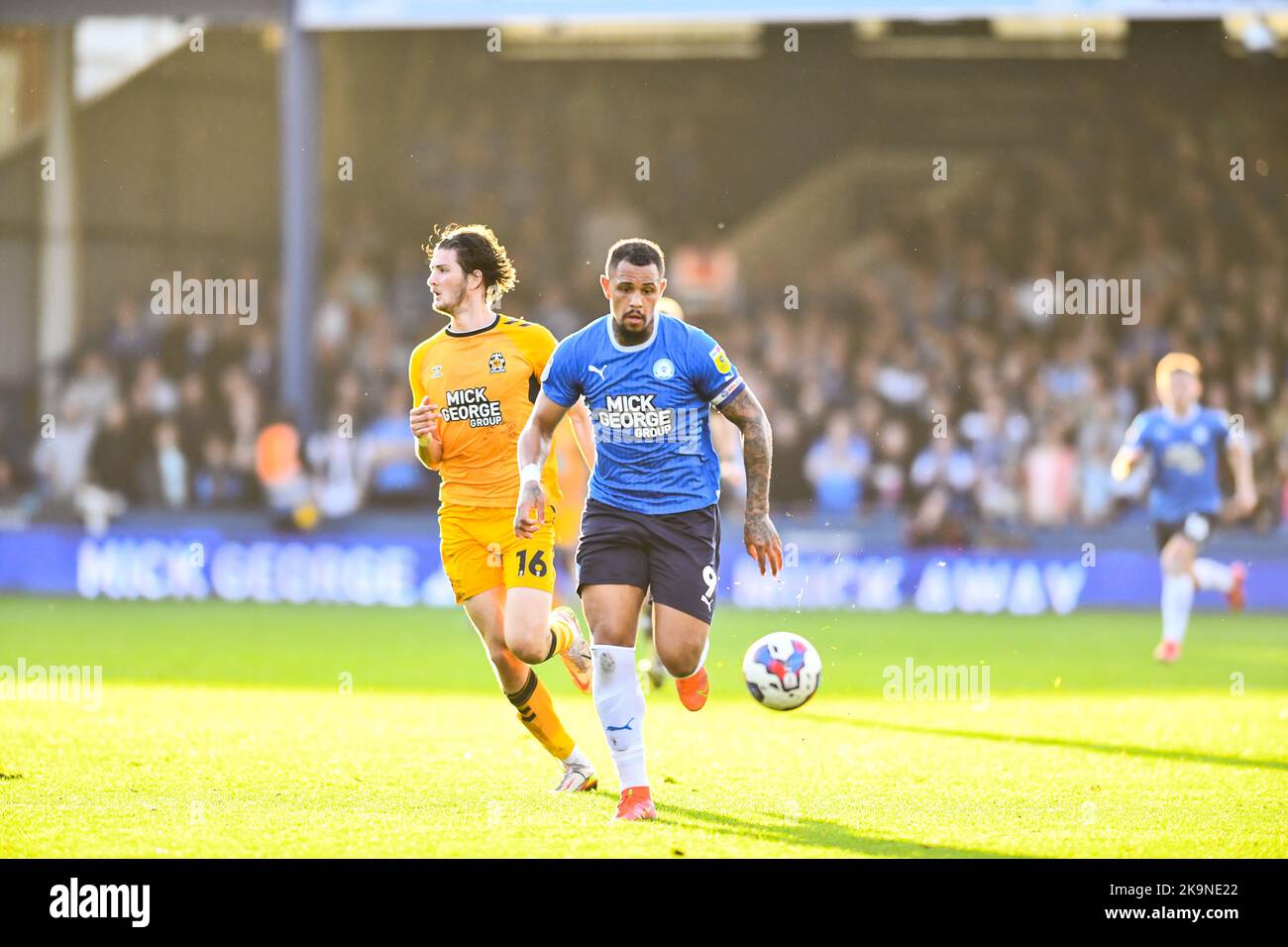 Jonson Clarke Harris (9 Peterborough United) during the Sky Bet League 1 match between Peterborough and Cambridge United at London Road, Peterborough on Saturday 29th October 2022. (Credit: Kevin Hodgson | MI News) Credit: MI News & Sport /Alamy Live News Stock Photo