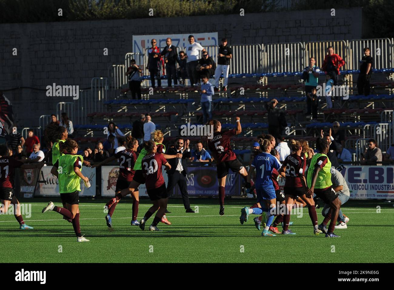 Pomiglian Calcio celebrates after the Italy Women Serie A football