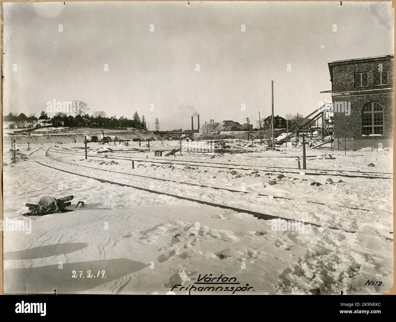 Värtan, free harbor track. Stock Photo