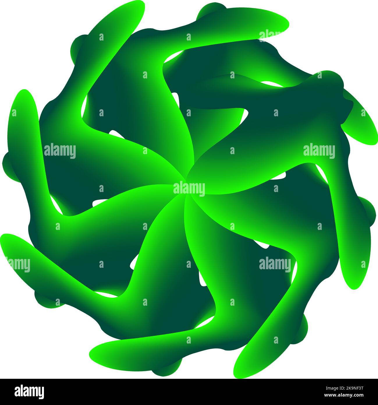 Abstract green motion effect shape. Element for design. Colorful
