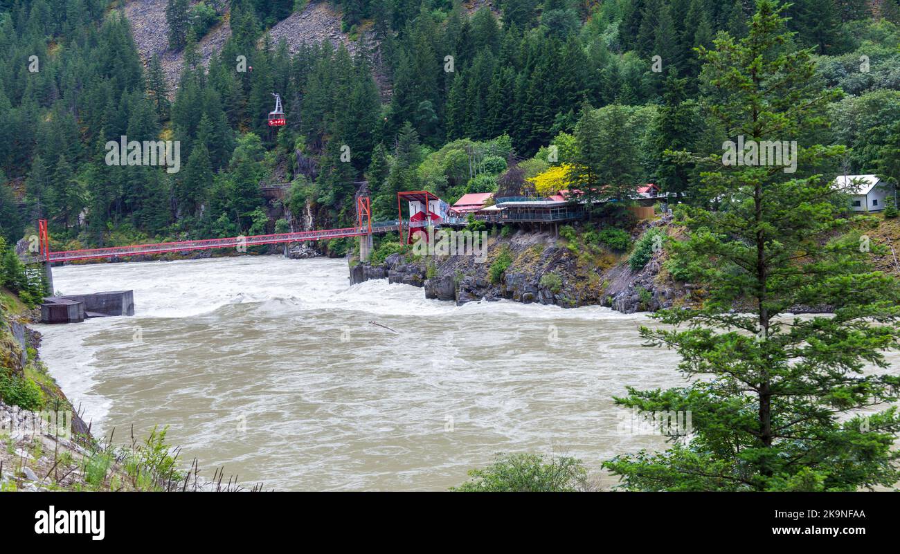 Hells gate suspension bridge, British Columbia, Canada Stock Photo