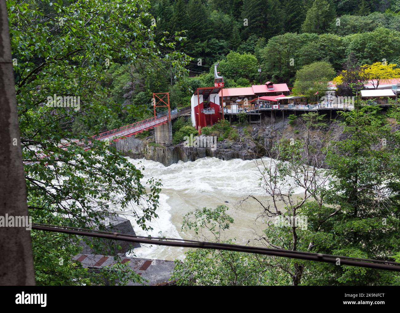Hells gate suspension bridge, British Columbia, Canada Stock Photo